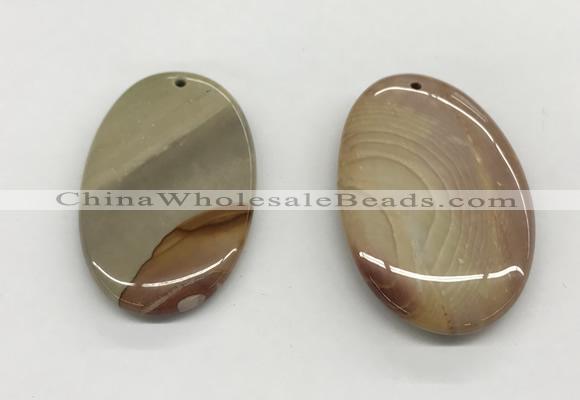 NGP5519 35*50mm oval ocean jasper pendants wholesale