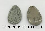 NGP5524 30*50mm - 35*55mm flat teardrop jasper pendants