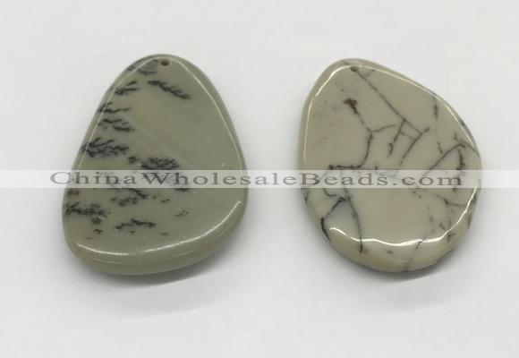 NGP5525 30*50mm - 35*55mm flat teardrop jasper pendants