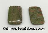 NGP5534 35*55mm rectangle unakite gemstone pendants