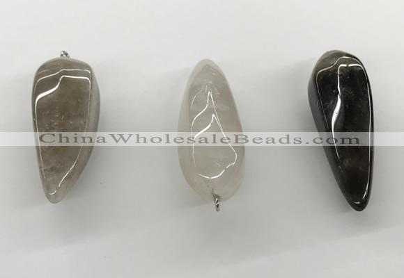 NGP5542 14*40mm - 23*58mm teardrop smoky quartz pendants