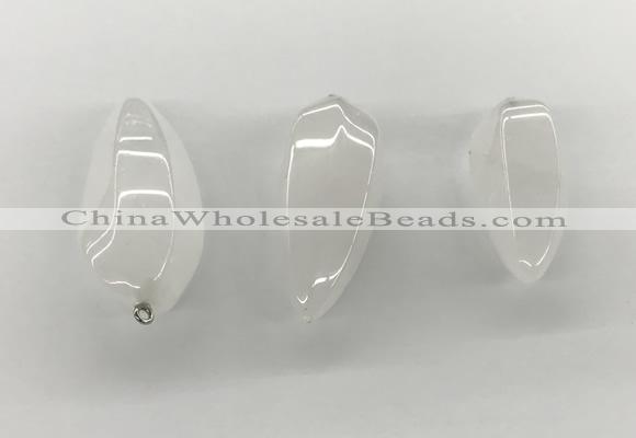 NGP5551 14*40mm - 23*58mm teardrop white jade pendants