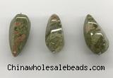 NGP5555 14*40mm - 23*58mm teardrop unakite gemstone pendants