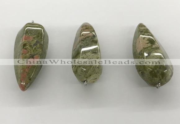 NGP5555 14*40mm - 23*58mm teardrop unakite gemstone pendants