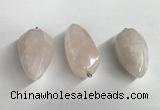 NGP5566 18*40mm - 23*58mm teardrop rose quartz pendants