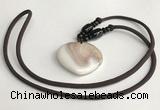 NGP5636 Shell flat teardrop pendant with nylon cord necklace
