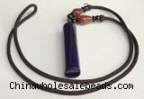 NGP5704 Agate tube pendant with nylon cord necklace