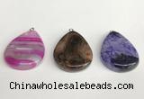 NGP5732 30*40mm flat teardrop agate pendants wholesale