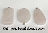 NGP5763 20*40mm - 25*35mm freefrom rose quartz pendants