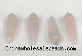 NGP5766 14*50mm teardrop rose quartz pendants wholesale