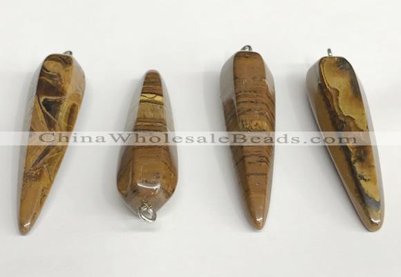 NGP5775 14*55mm teardrop iron tiger pendants wholesale