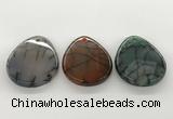 NGP5785 35*45mm flat teardrop agate pendants wholesale