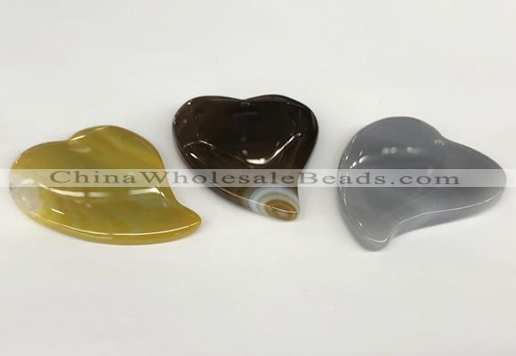 NGP5804 40*50mm heart agate gemstone pendants wholesale