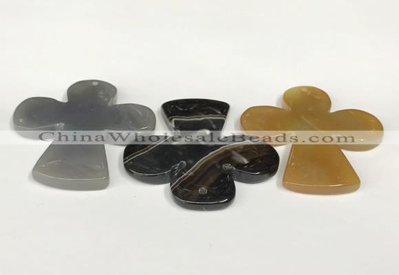 NGP5813 52*55mm cross agate gemstone pendants wholesale