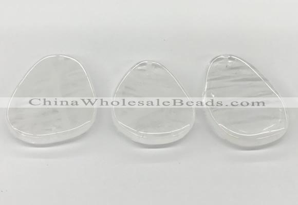 NGP5840 30*50mm - 40*58mm freeform white crystal slab pendants