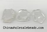 NGP5841 35*55mm - 45*65mm faceted freeform white crystal pendants