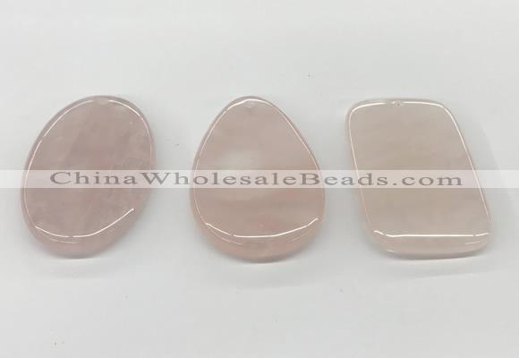 NGP5851 35*55mm freeform rose quartz pendants wholesale