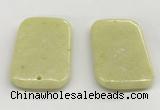 NGP5864 35*55mm rectangle lemon jade pendants wholesale