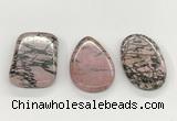 NGP5868 30*50mm freeform rhodonite pendants wholesale