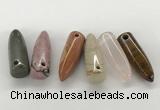 NGP5876 12*38mm cone mixed gemstone pendants wholesale