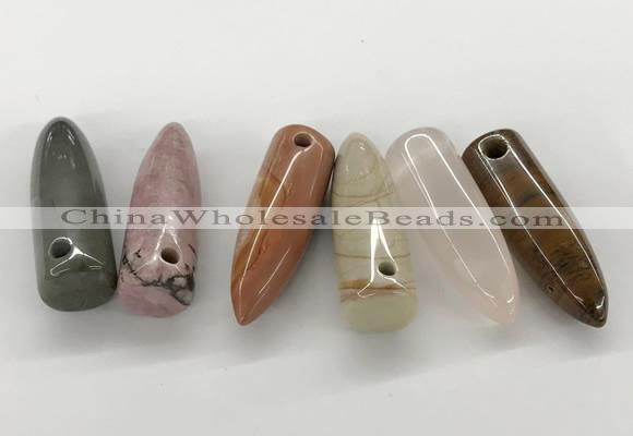 NGP5876 12*38mm cone mixed gemstone pendants wholesale