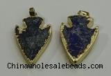 NGP6003 22*30mm - 25*35mm arrowhead lapis lazuli gemstone pendants