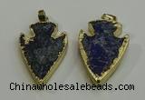 NGP6003 22*30mm - 25*35mm arrowhead lapis lazuli gemstone pendants