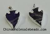 NGP6006 22*30mm - 25*35mm arrowhead amethyst pendants