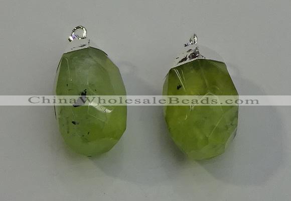 NGP6014 18*30mm - 22*35mm freeform green rutilated quartz pendants