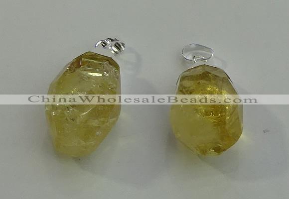 NGP6016 18*30mm - 22*35mm freeform citrine gemstone pendants