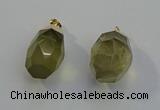 NGP6021 18*30mm - 22*35mm freeform lemon quartz pendants
