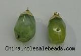 NGP6022 18*30mm - 22*35mm freeform green rutilated quartz pendants