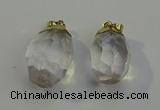 NGP6023 18*30mm - 22*35mm freeform white crystal pendants