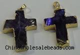 NGP6038 30*40mm - 35*45mm cross amethyst pendants