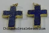 NGP6039 30*40mm - 35*45mm cross lapis lazuli pendants