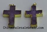 NGP6042 30*40mm - 35*45mm cross amethyst pendants