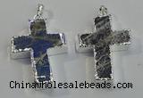 NGP6049 30*40mm - 35*45mm cross labradorite pendants
