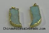 NGP6055 15*40mm - 18*45mm horn amazonite pendants