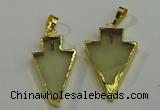 NGP6062 20*40mm - 25*45mm arrowhead lemon quartz pendants