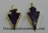 NGP6065 20*40mm - 25*45mm arrowhead amethyst pendants