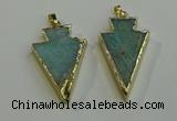 NGP6066 20*40mm - 25*45mm arrowhead amazonite pendants