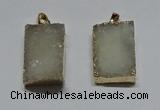 NGP6094 20*30mm – 22*35mm rectangle druzy quartz pendants