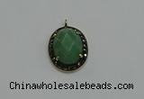 NGP6099 20*25mm - 22*30mm oval green aventurine pendants wholesle