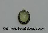 NGP6100 20*25mm - 22*30mm oval lemon quartz pendants wholesle