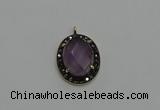 NGP6101 20*25mm - 22*30mm oval amethyst pendants wholesle