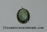 NGP6103 20*25mm - 22*30mm oval amazonite pendants wholesle