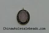 NGP6104 20*25mm - 22*30mm oval rose quartz pendants wholesle