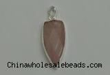 NGP6111 12*35mm - 15*40mm arrowhead rose quartz pendants