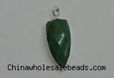 NGP6114 12*35mm - 15*40mm arrowhead green aventurine pendants