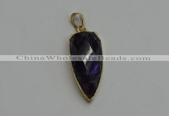 NGP6116 12*35mm - 15*40mm arrowhead amethyst pendants